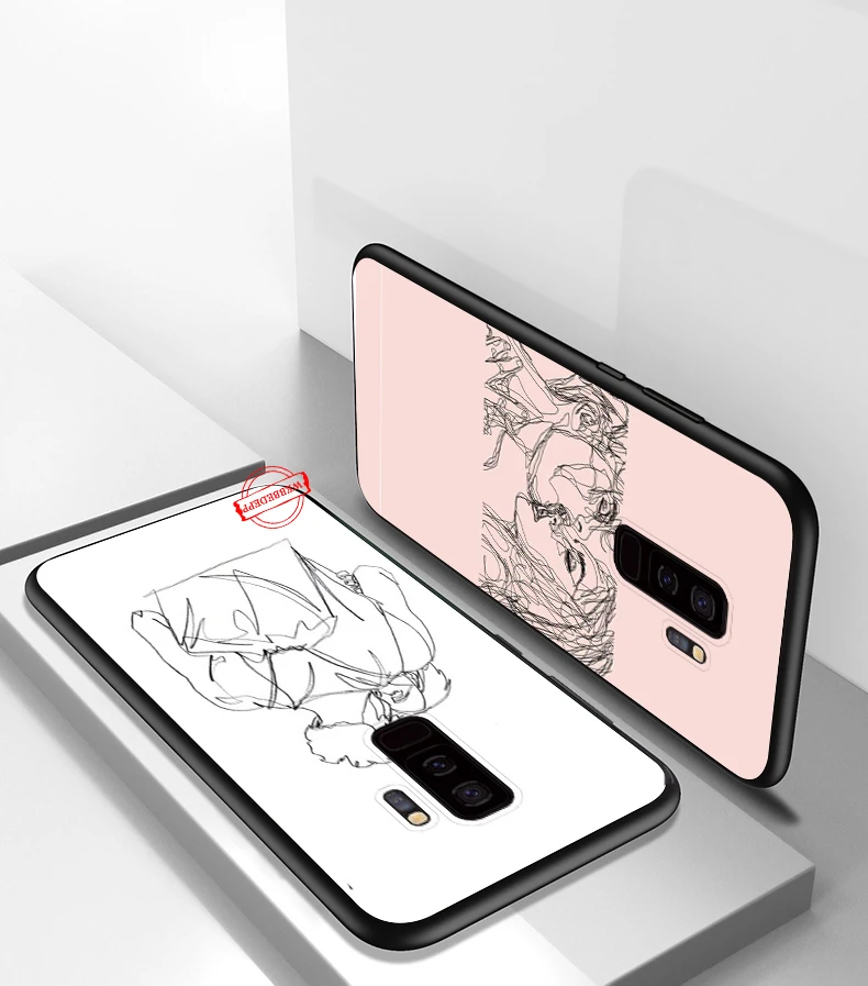 61W Минималистский линия пара силиконовый чехол для Samsung J4 Core 2018 плюс J6 Prime J7 Duo J8 Note 8