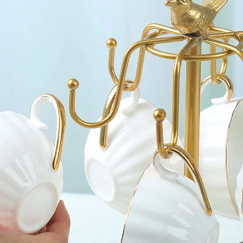 

European Metal Coffee Cup Storage Rack Coffee Dish Placement Rack Drain Rack Hanging Storage Rack Home Cafe Decor