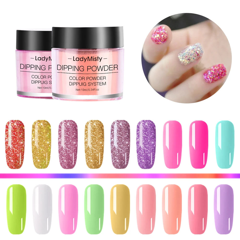 Dmoley окунание ногтей Порошковая голографическая блеск натуральный цвет