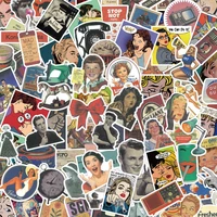 50pcs retro personality poster stickers travel junk journal stickers scrapbooking craft diary album decorative