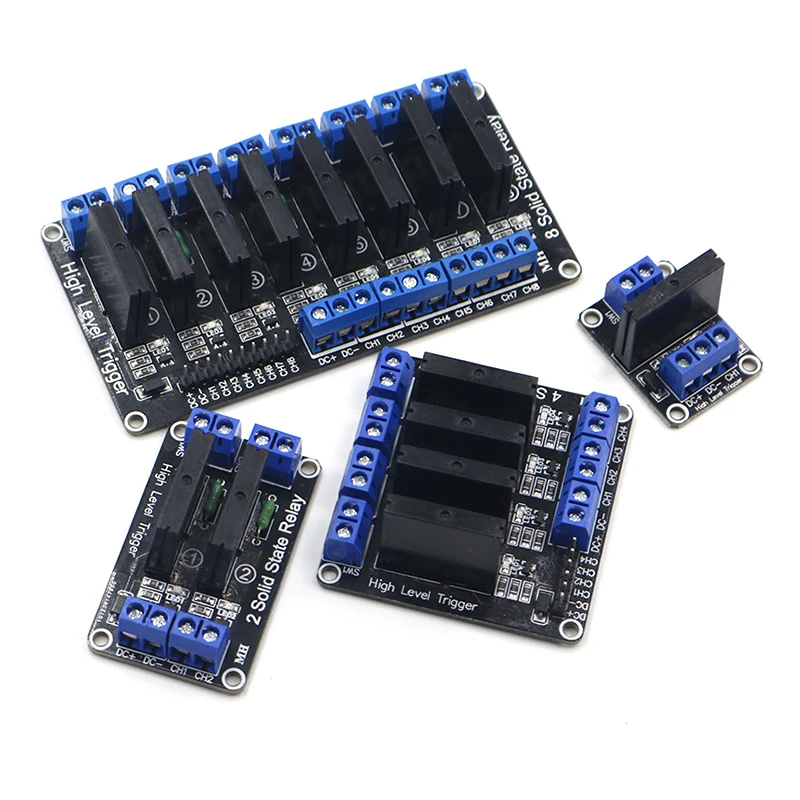 1 2 4 8 канальный 5 В DC релейный модуль твердотельный высокий уровень SSR AVR DSP G3MB-202P реле для Arduino