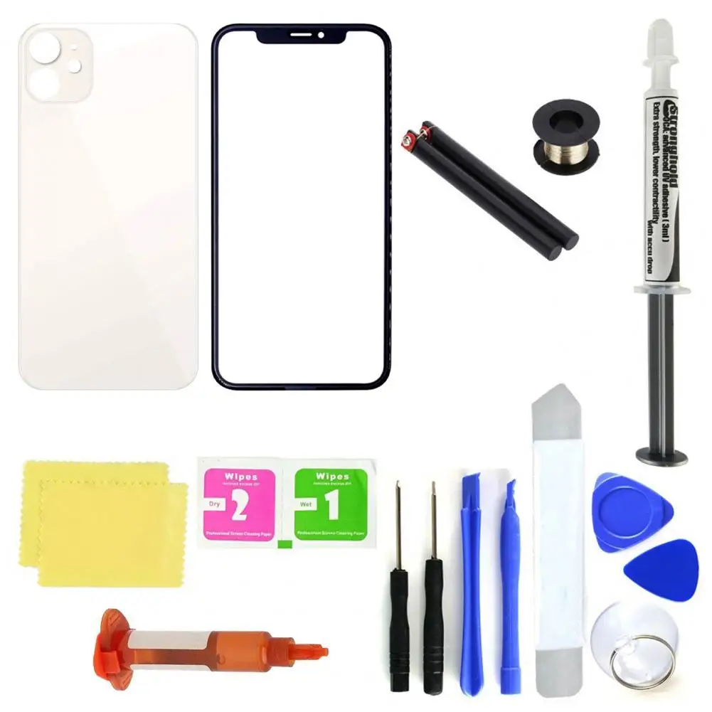 

Профессиональная стеклянная крышка сенсорного экрана телефона Передняя Задняя Крышка Замена Инструменты для ремонта набор аксессуаров дл...