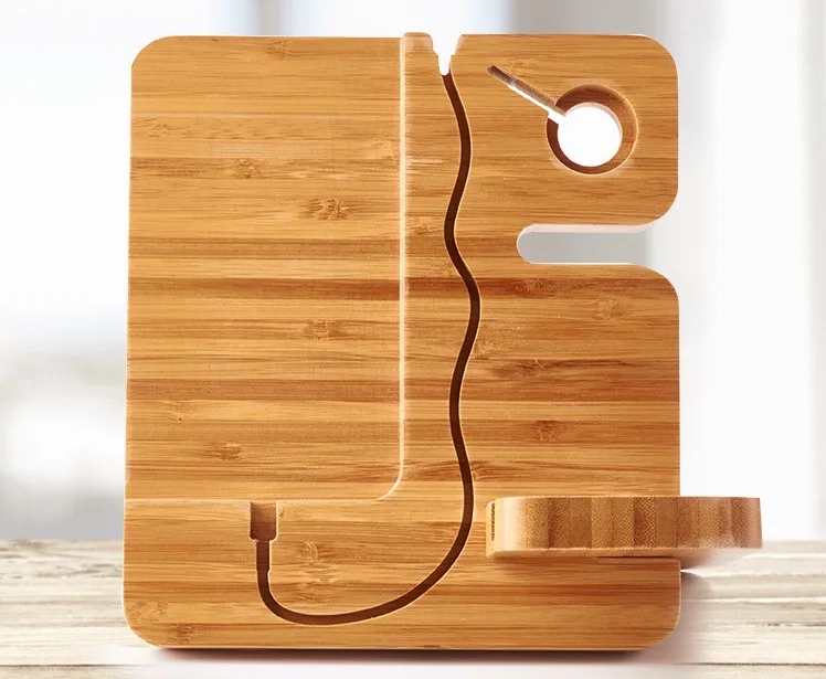 3in1 Phone Holder For Notebook Wooden Smart Watches Charger Docking A pple Watch 4/3/2/1 Charge Stand Station | Мобильные телефоны
