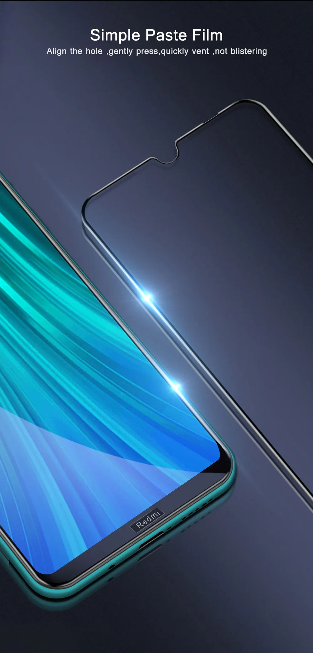 2 шт., закаленное стекло для Xiaomi Redmi Note 8 T, защита экрана 2.5D 9, полностью проклеенная изогнутая пленка для экрана Redmi Note8T 8T