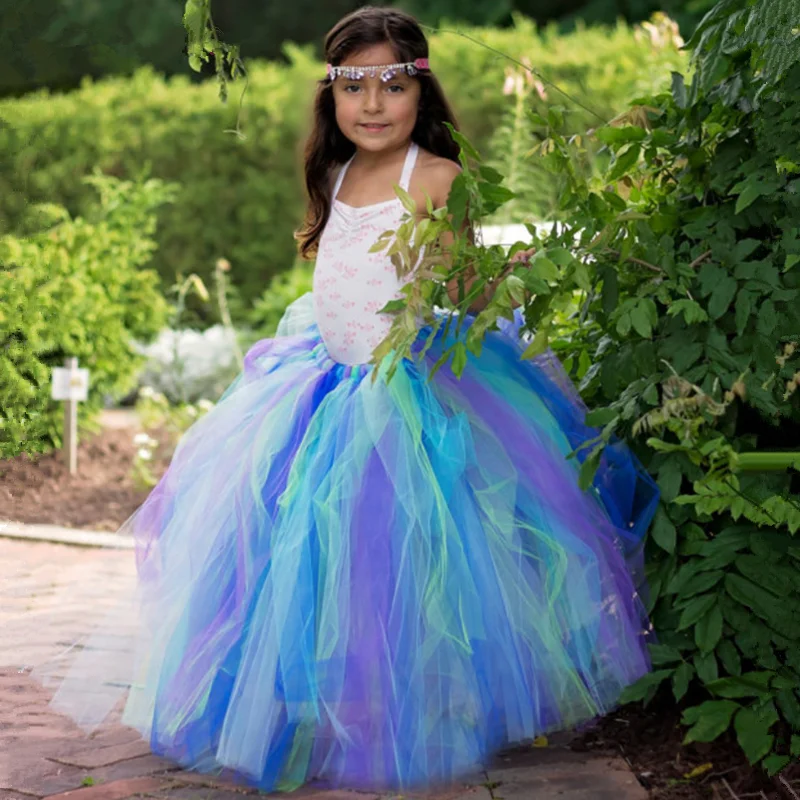 

Handmade Girls Tutu Skirt Ankle-Length Children Skirt for Girls Birthday Party Tutu Pettiskirt Kids Girls Tulle Long Skirts 2-14