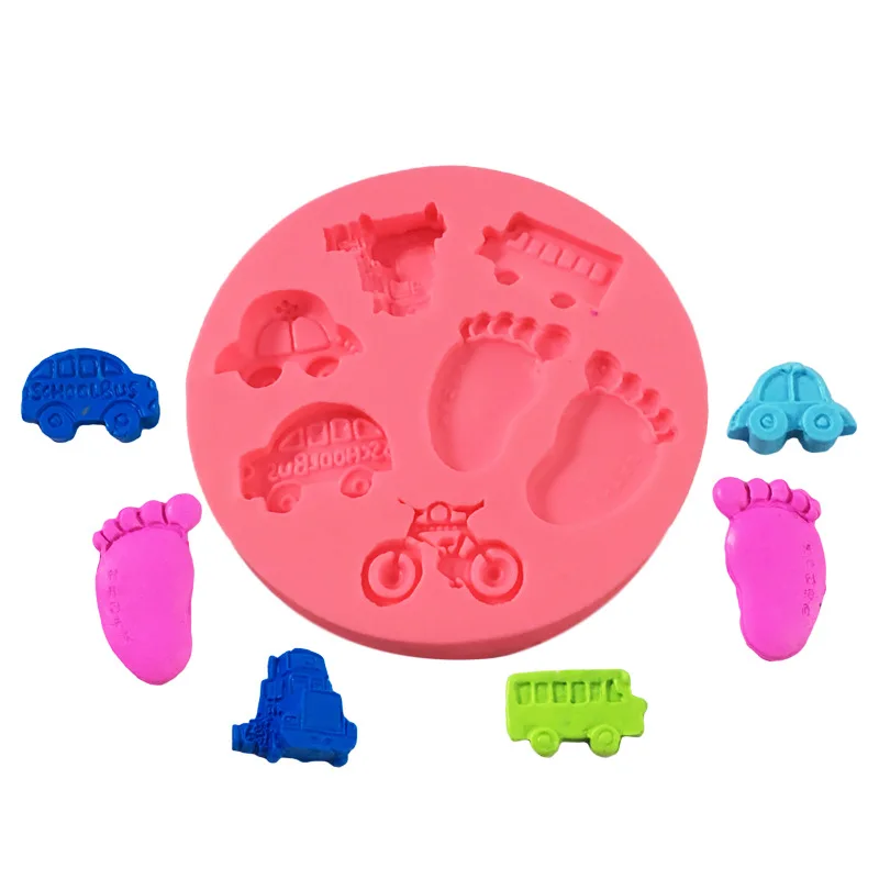 3D силиконовые формы в форме ножки для автомобиля форма шоколада желе печенья