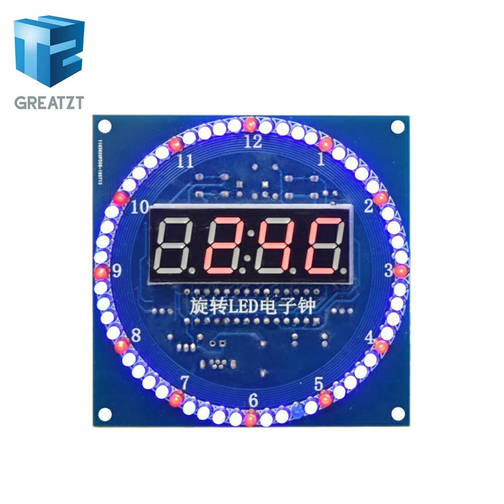 Вращающийся светодиодный дисплей GREATZT DS1302 будильник электронные часы модуль