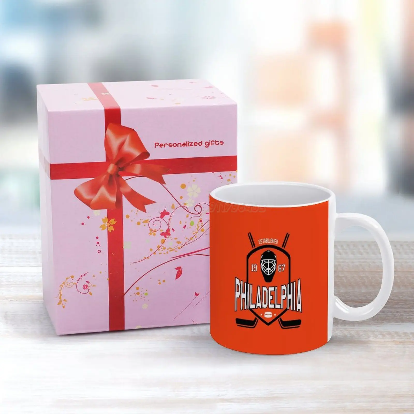 Белая керамическая кружка для хоккея подарок на день рождения молочные чашки и