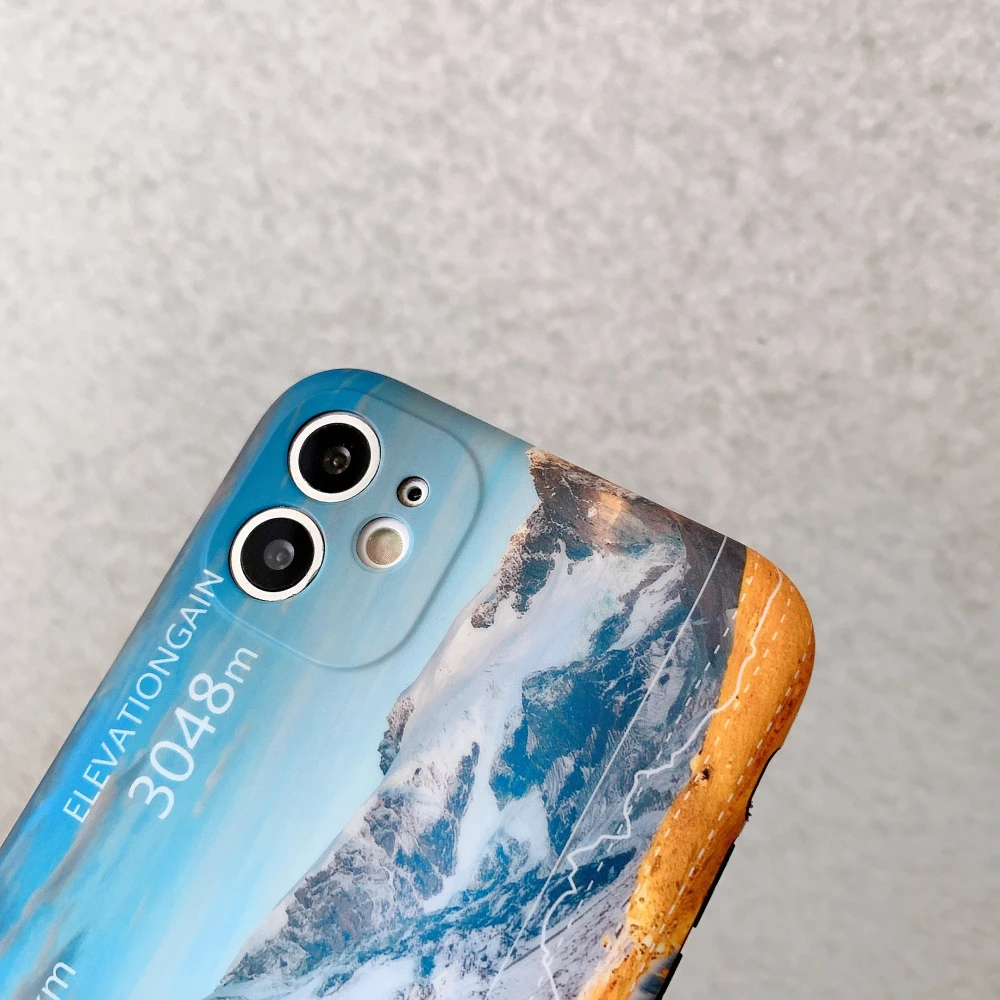 

Fashion mountain scenery phone case for iphone 7 8 8Plus 12 12Promax 12mini 11promax XSMax XR soft shell