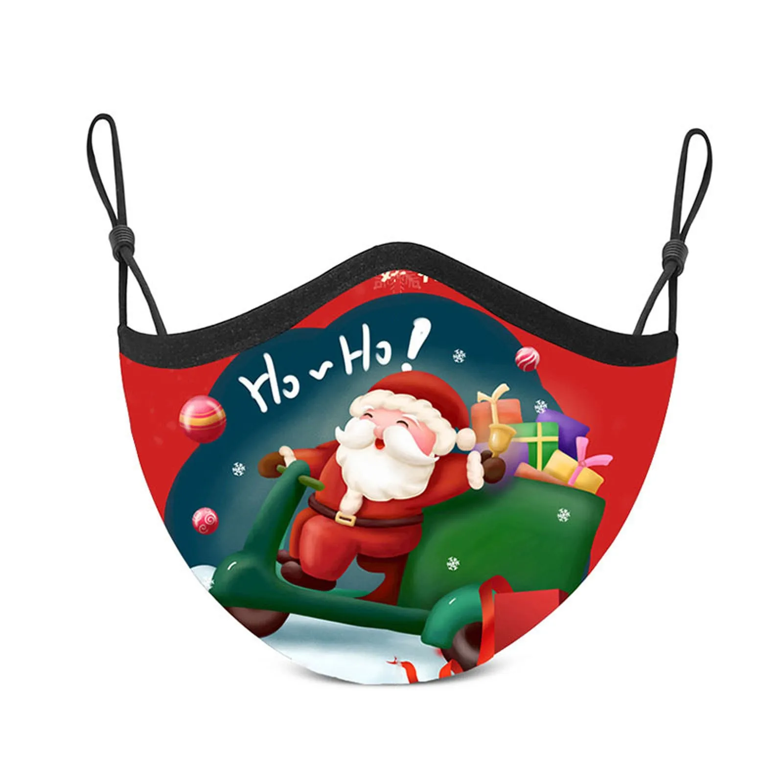 

1pc Christmas Santa Print Adjustable Washable New Face Mask Dustproof Sunscreen Face Mask Protection Breathable Mascarilla