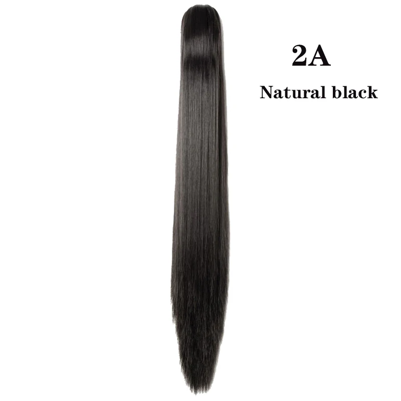 natural black S-noilite синтетический конский хвост длинный прямой коготь на конский хвост наращивание волос клип в хвост поддельные конский хвост волос кусок для женщин - Цвет: natural black