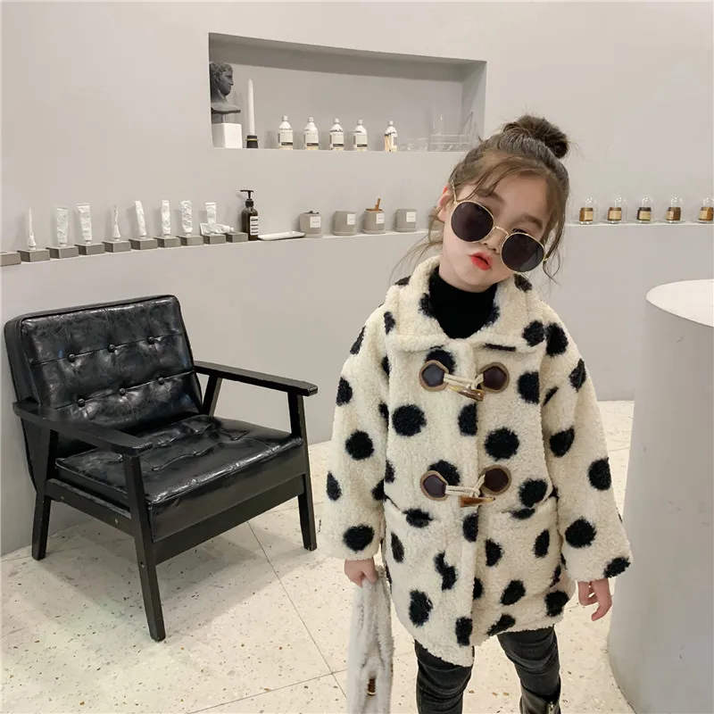 DFXD 2020 модные зимние куртки для маленьких девочек пальто из овечьей шерсти