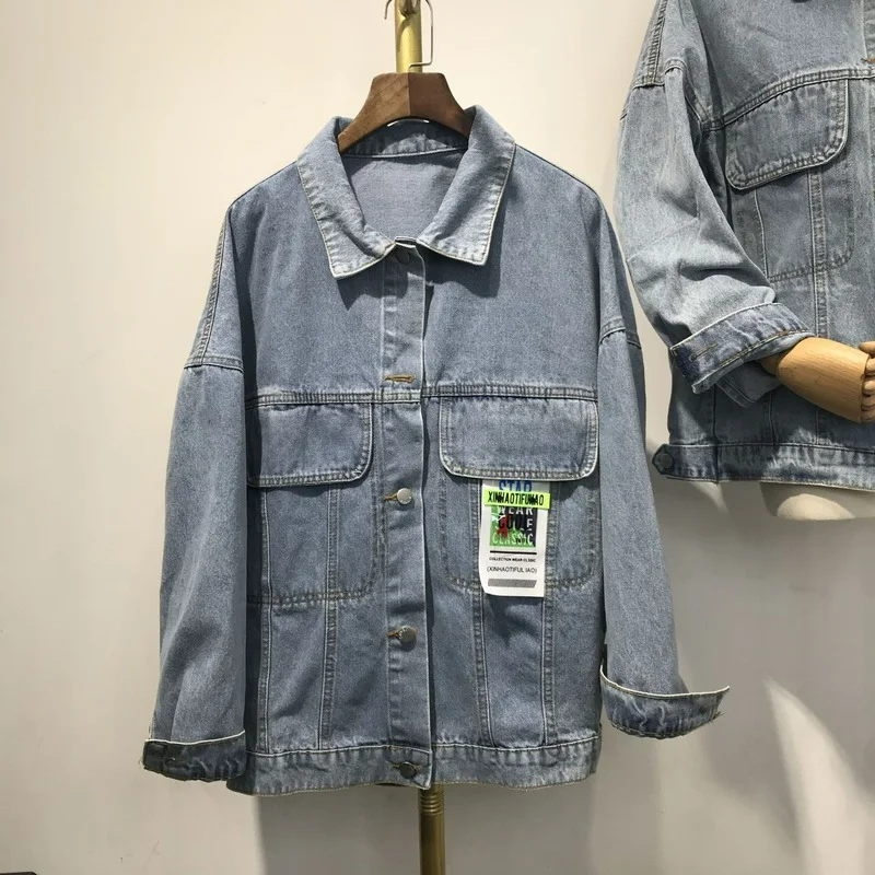 

2021 New Denim Jacket Loose Denim Women Wash Long-sleeved Korean Version Jacket Jeans Women Coats