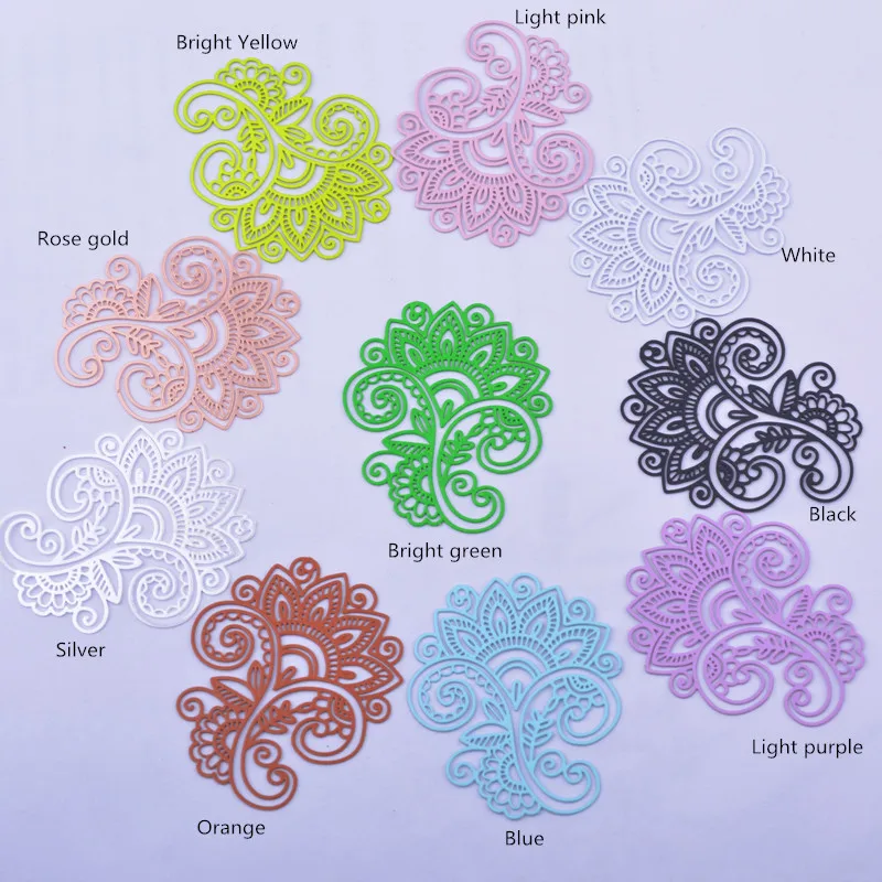 30 шт. AB6582 33*40 мм филигранные флуоресцентные цветные подвески в форме цветка