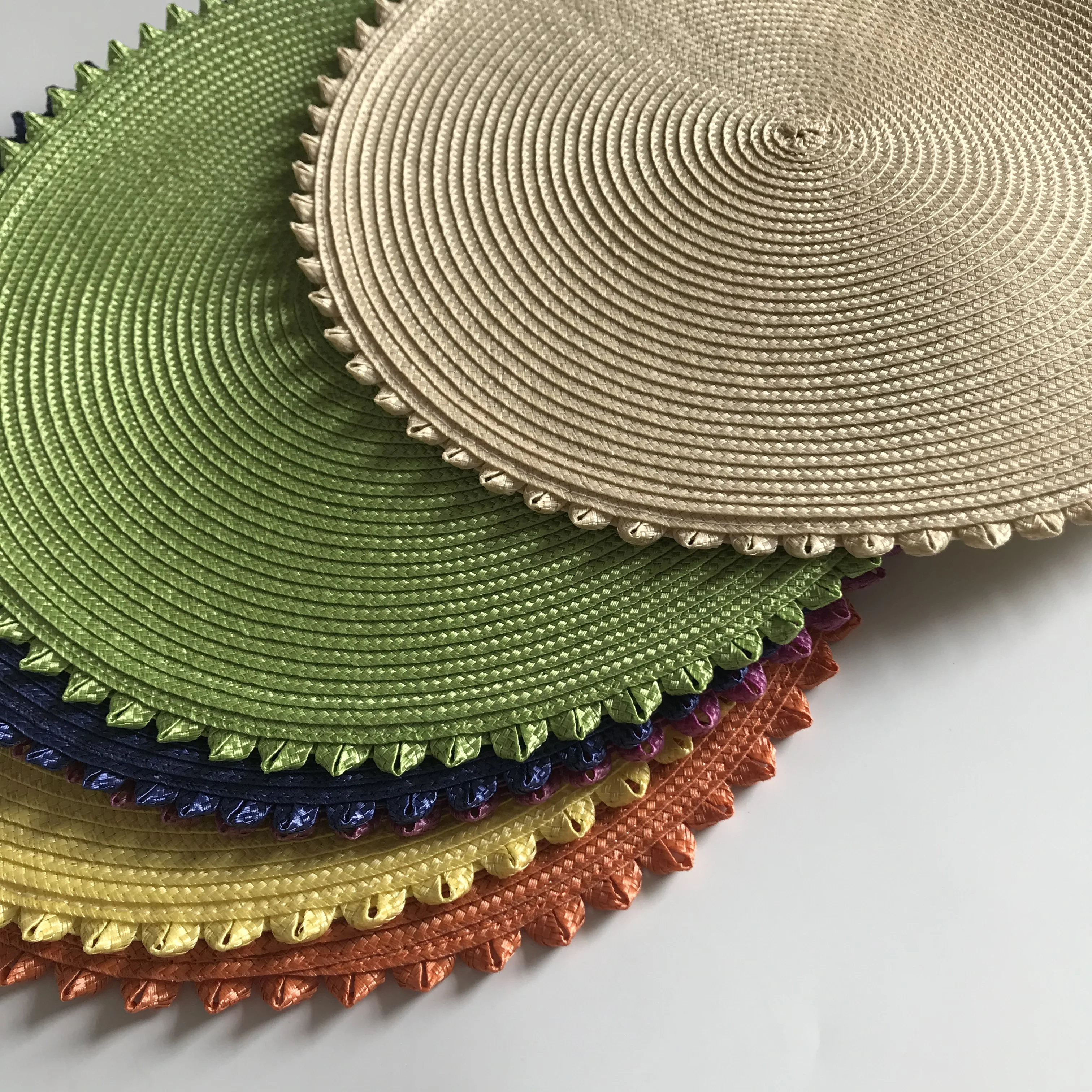 Round Weave Placemat Table Mats Europe Style Dining Napkin Pads Non-Slip Heat Resistant Coaster Cushion Kitchen Party Decoration | Дом и сад