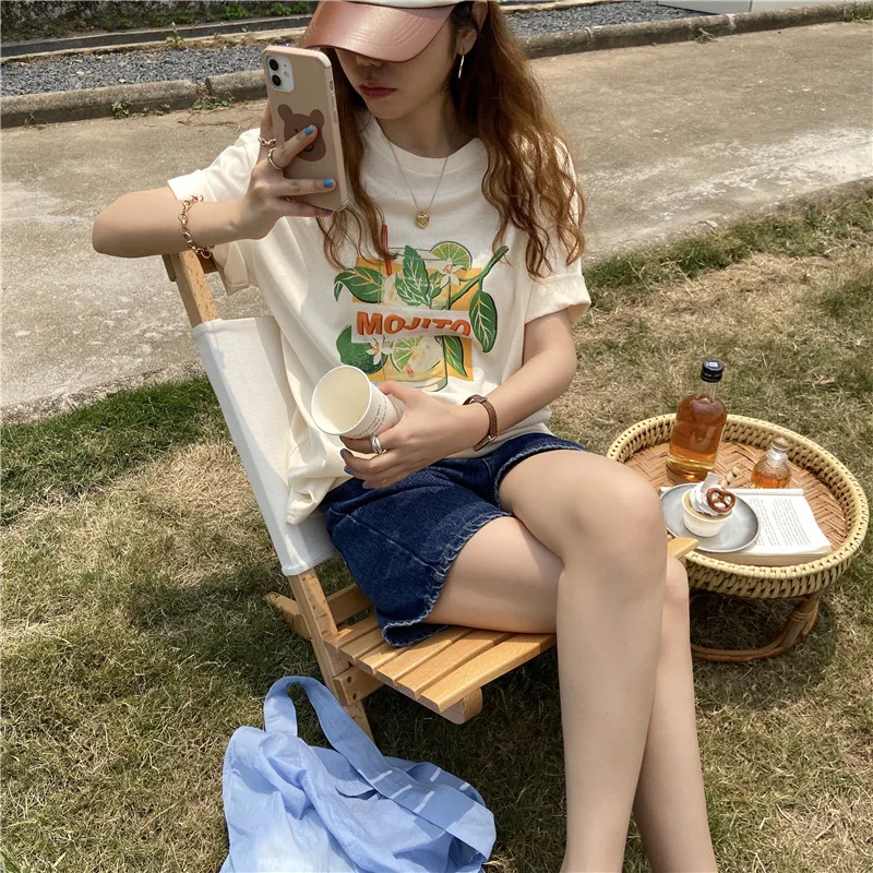 

YTX965 2021 new trendy women's summer sweet and age-reducing wild short-sleeved T-shirt