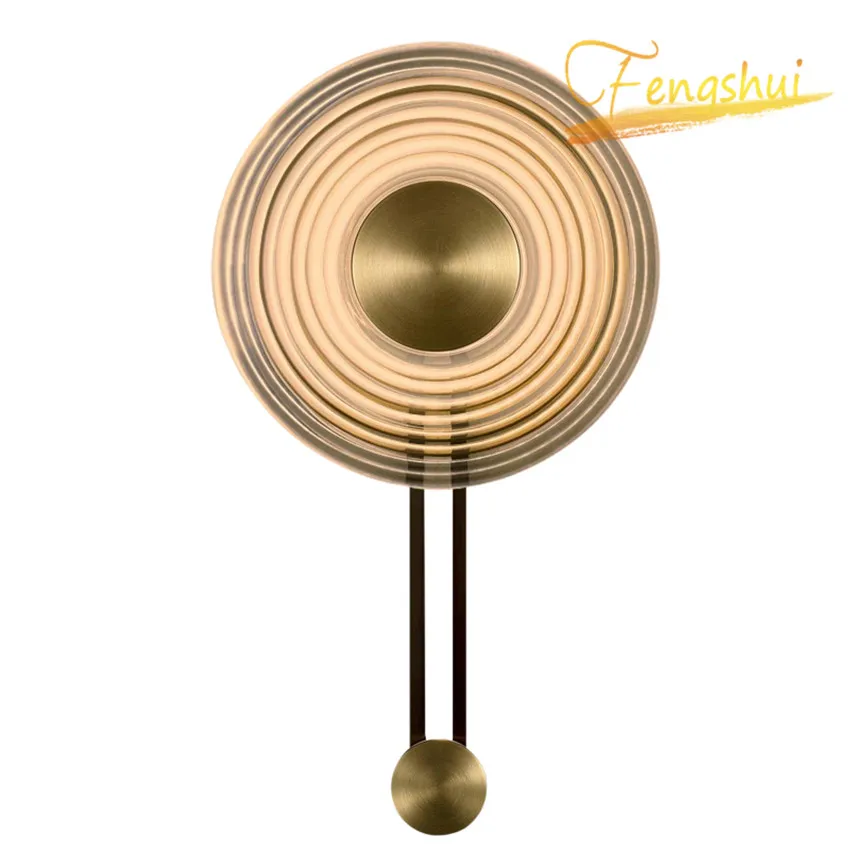 

Nordic LED Round Glass Wall Lamp Lighting Light Luxury Gloss Clock Wall Light Living Room Aisle Stairs Bedside Sconces Fixtures
