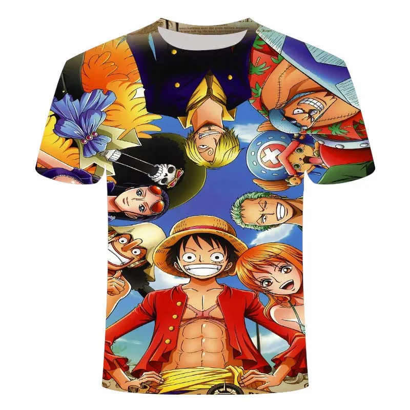 

New one piece cartoon Japanese anime Luffy Harajuku T-shirt for men and women kawaii graphic T-shirt hip-hop funny T-shirt stree