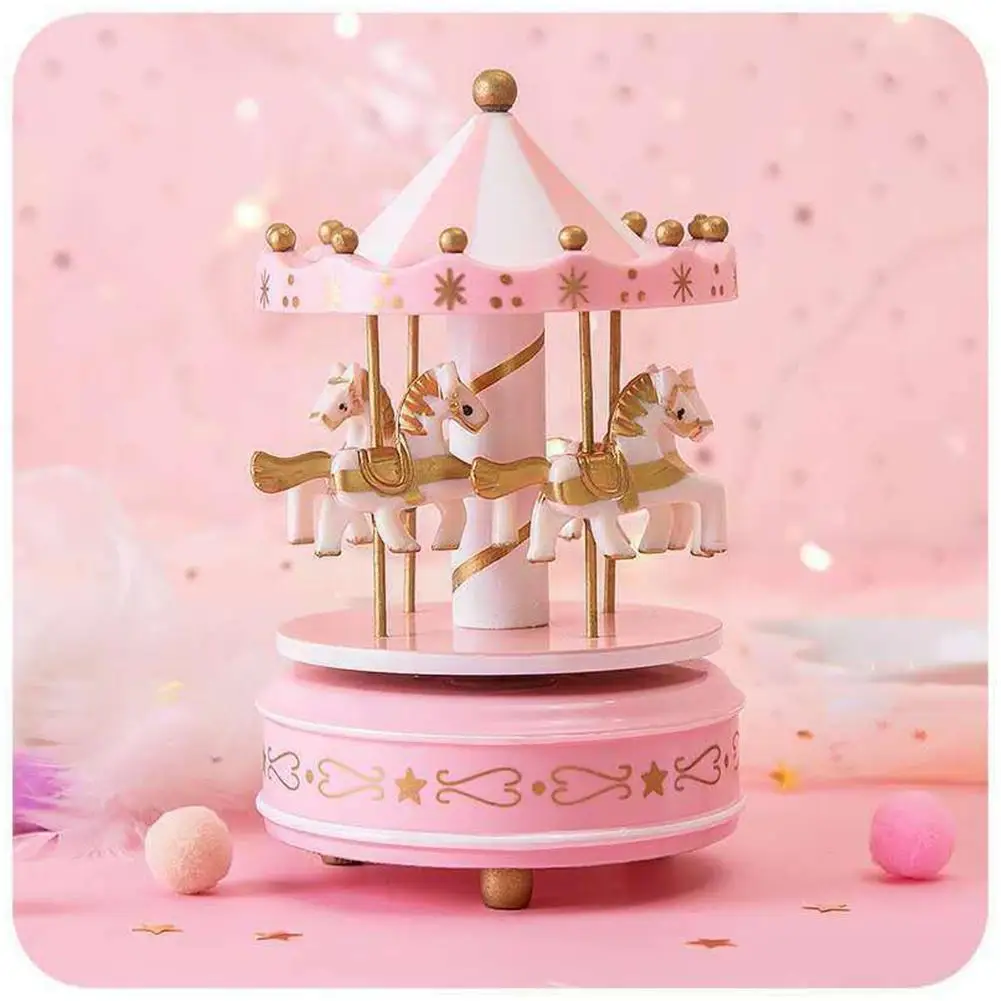 

Merry-go-round Music Boxes Geometric Music Baby Room Unisex Gifts Carousel Plastic Box Horse Decor Christmas Decoration Hom I2V5