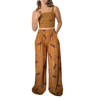 women tank wide leg trousers leopard print casual style high waist cool summer clothing
