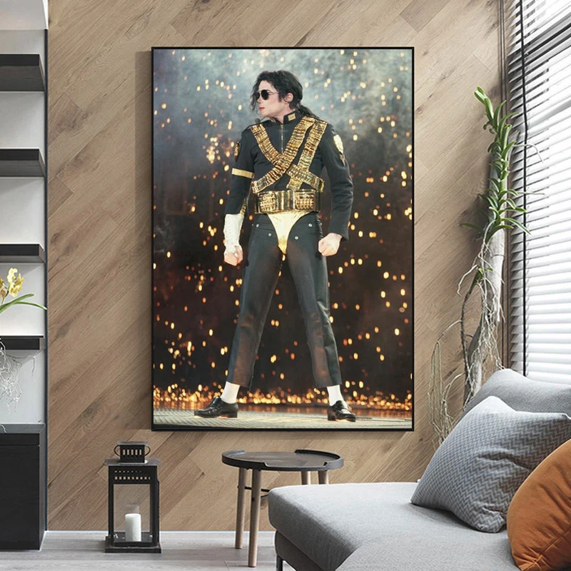 

Pop Music Godfather Michael Jackson Stage Background Canvas Painting Poster Prints Wall Art Modern Living Room Home Decoration