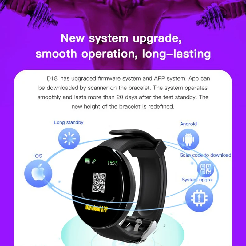 

Smart Watch Color Screen Watch Heart Rate Blood Pressure Health Fitness Track Sport Wristband Unisex Smartwatch Clock Watches
