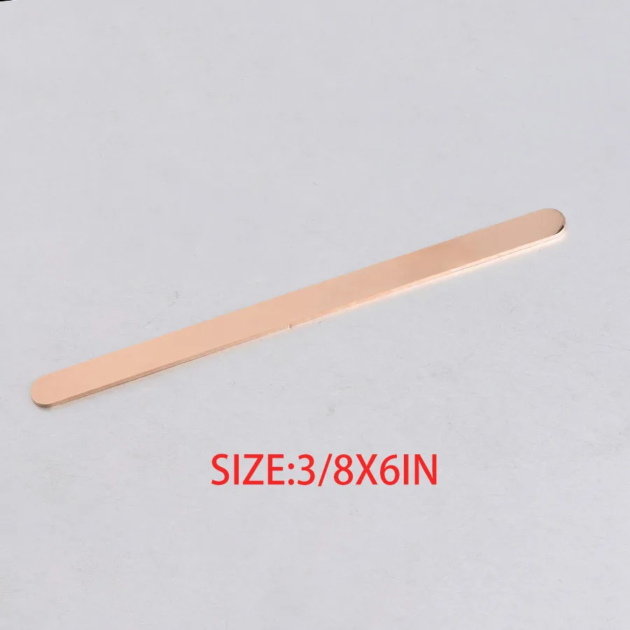 0.375inx6inrose gold Fnixtar DIY C Открытый Браслет-манжета материал зеркальная полировка нержавеющая сталь прямоугольная подвеска-заготовка 1/4*6 дюймов(6x152 мм) 10 шт./лот - Окраска металла: 0.375inx6inrose gold