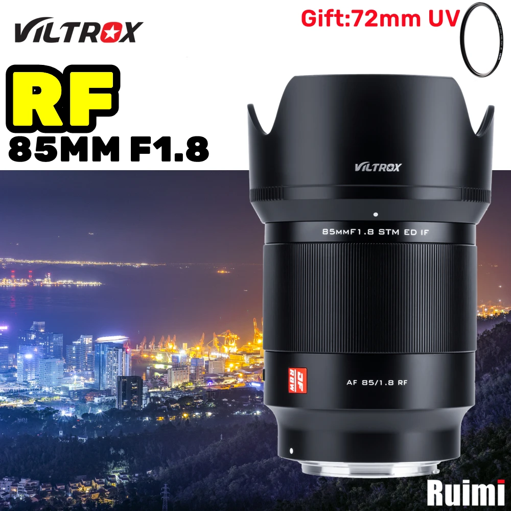 

Viltrox 85mm f1.8 Auto Focus Full Frame Fixed Portrait Large Aperture Lens for Canon EOS R RP R3 R6 R5 C70 RF Mount Cameras