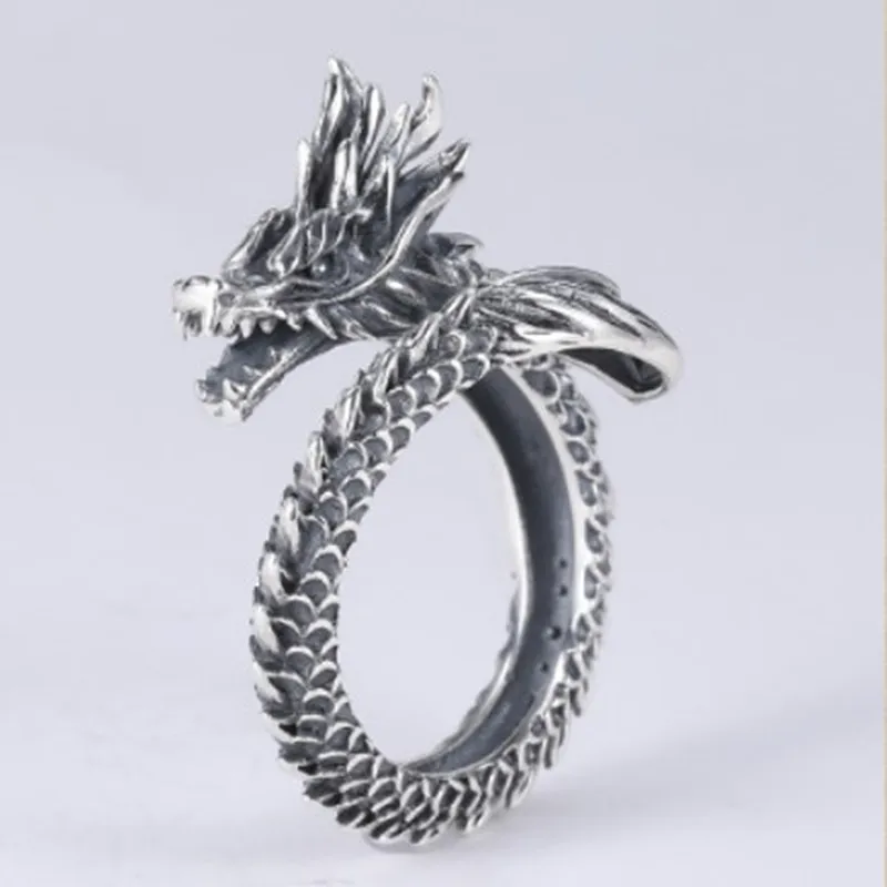 Властный Дракон голова Ретро самообороны кольцо женский мужской палец лезвие