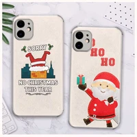 cartoon christmas santa claus elk phone case lambskin leather for iphone 12 11 8 7 6 xr x xs plus mini plus pro max shockproof