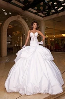 2016 glamorous ball gown applique off the shoulder sweetheart sleeveless floor length white wedding dresses