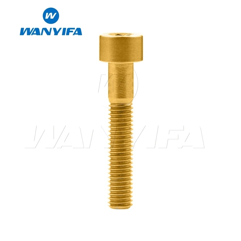 M5x35 Gold Wanyifa M5 x от 10 до 12 лет, 16, 18, 20, 25 30 35, 40 45 50 55 60 мм Винт С Титановым болтом клеймо для Велосипедный вынос руля велосипедный крепеж - Цвет: M5x35 Gold