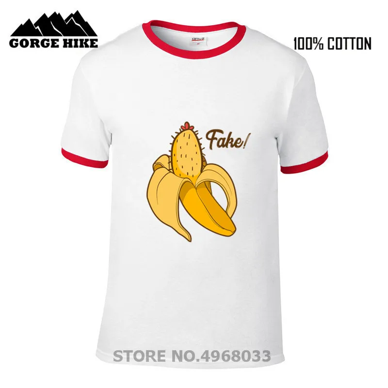 Удивительный вычурные забавные искусственный банан иллюстрация футболка Hombre 100%