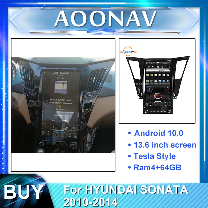 

Мультимедийная магнитола для HYUNDAI SONATA 13,6-10,0, 2010 дюйма, 2din, Android 2014, GPS-навигация