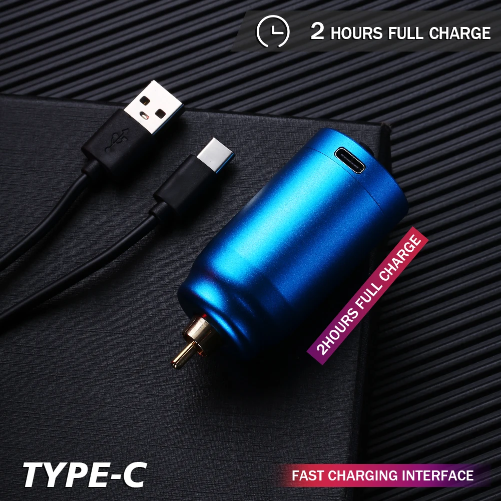 Mummy – stylo de tatouage rotatif sans fil, alimentation avec connecteur RCA, machine à tatouer, batterie haute capacité, 1800mah