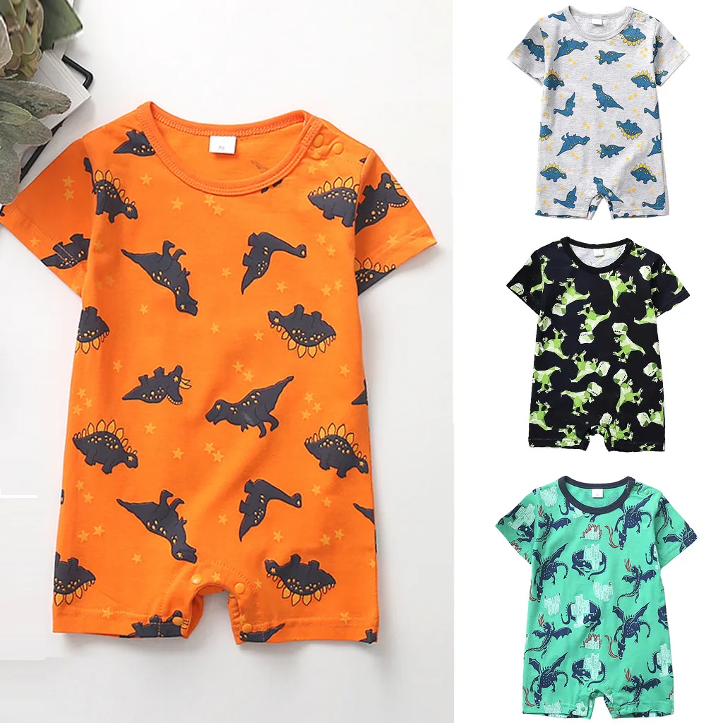 Рождественские Комбинезоны для маленьких девочек мальчиков мультфильм Динозавр