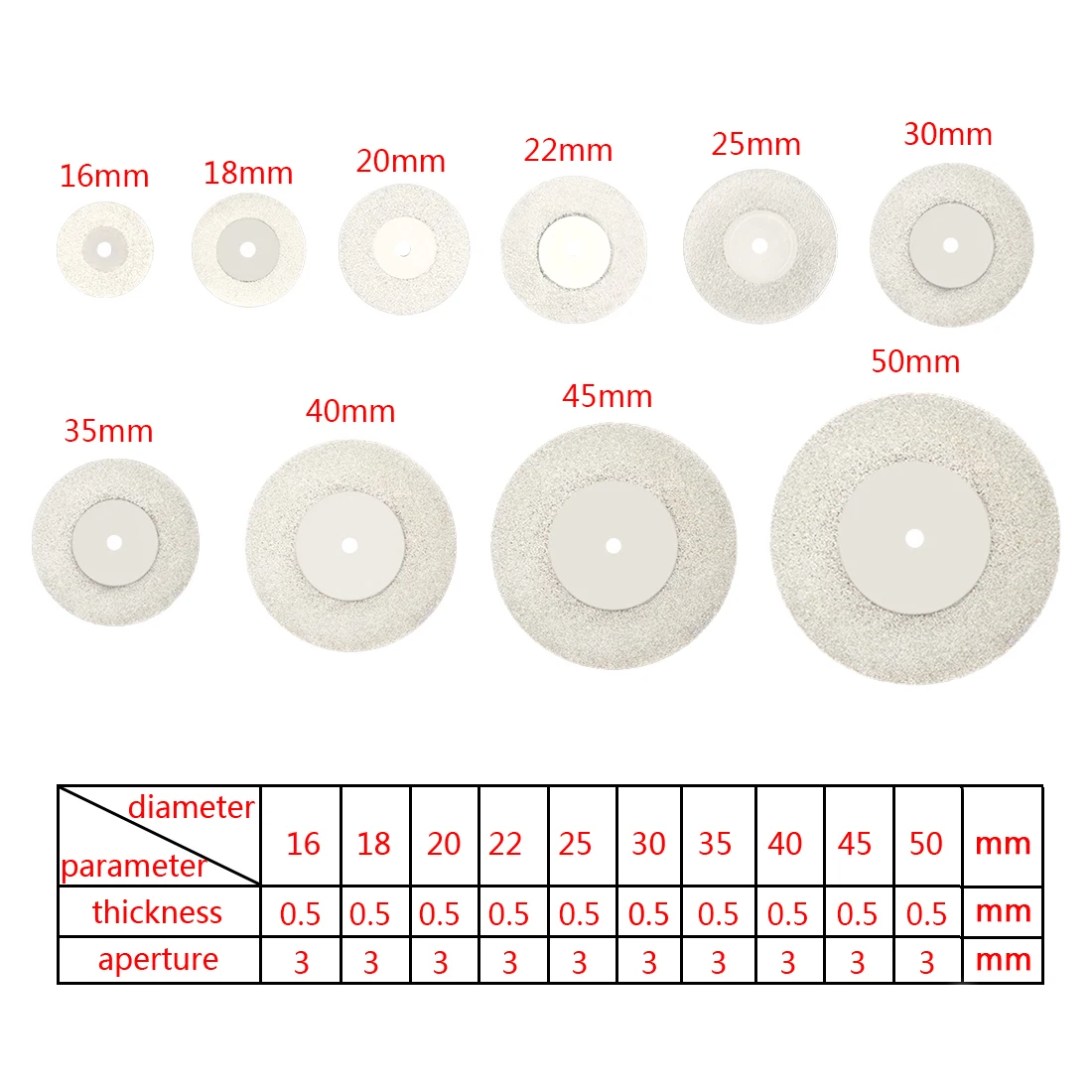 

Dremel Accessories Circular Saw Diamond Grinding Wheel Cutting Disc Dremel Rotary Tool Diamond Discs 16-50mm 5Pcs/Lot