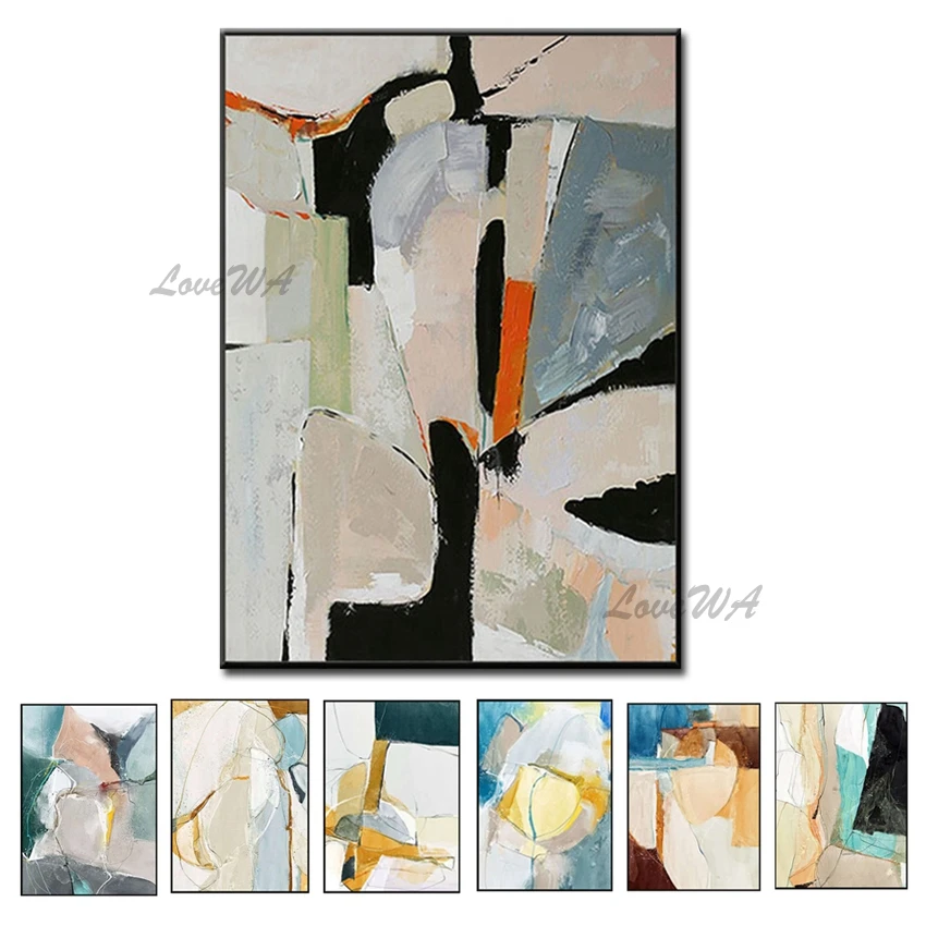 

Абстрактный новый дизайн Ручная роспись масляная живопись абстрактный Холст Настенная картина красочные большие картины искусство для го...