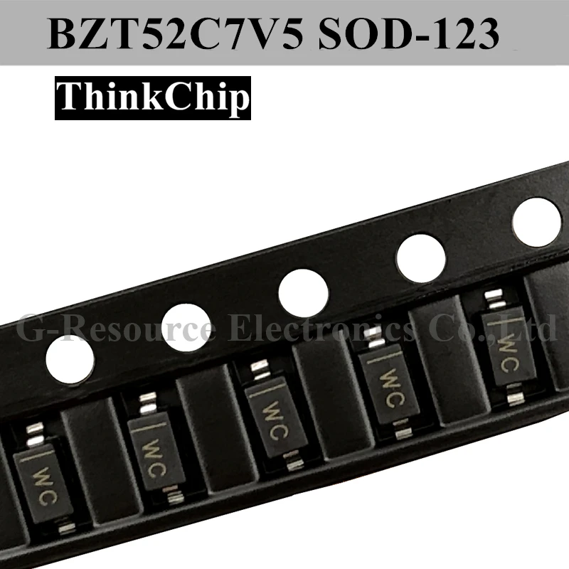 

(100pcs) BZT52C7V5 SOD-123 SMD 1206 Voltage Stabilized Diode 7.5V (Marking WC)