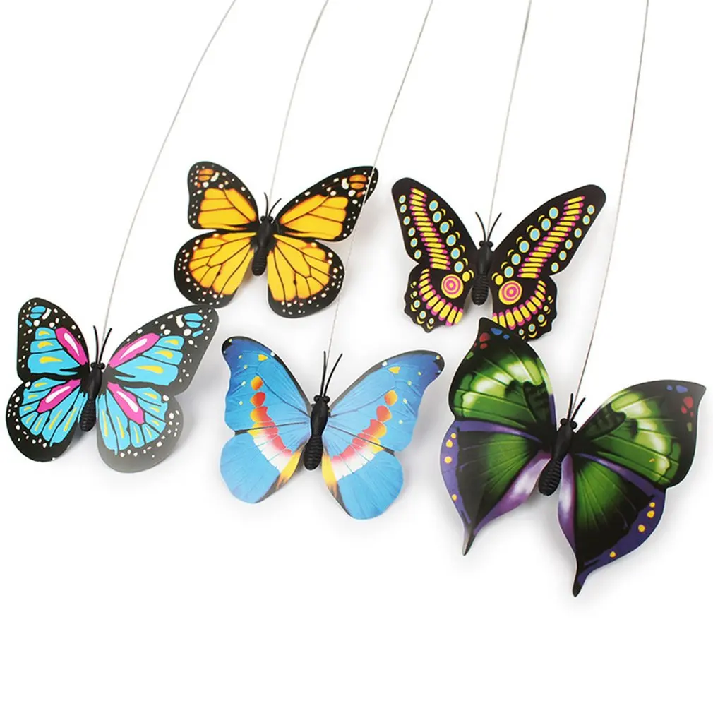 

1 pcs Electric Dancing flying Birds made by feather with Hummingbird 360 Rotation Cat Toys for Teasing Birds Random Color