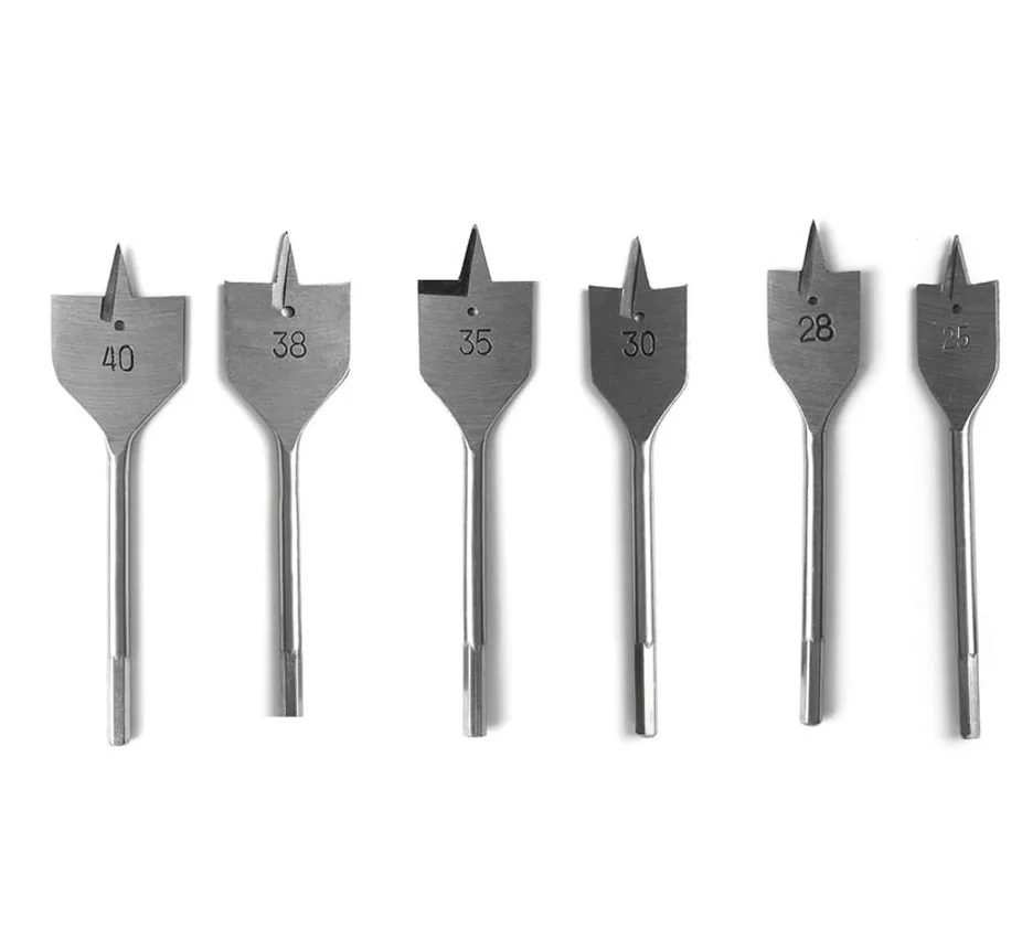 10pcs 10-55mm Flat Drill High-carbon Steel Wood Drills Woodworking Spade Bits Durable Power Tool Sets