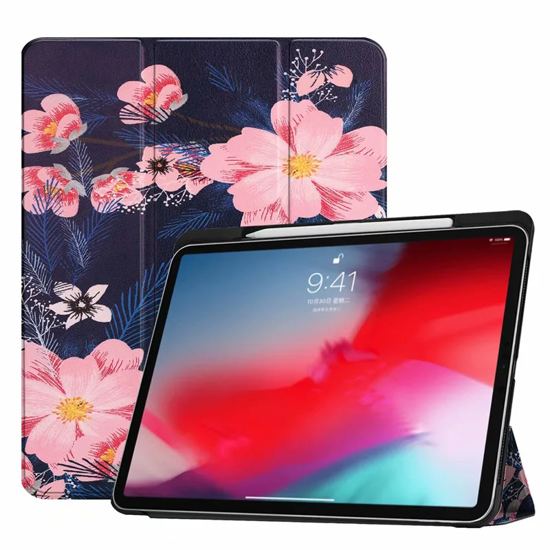 Магнитный чехол для iPad Pro 11 умный из искусственной кожи с держателем карандашом