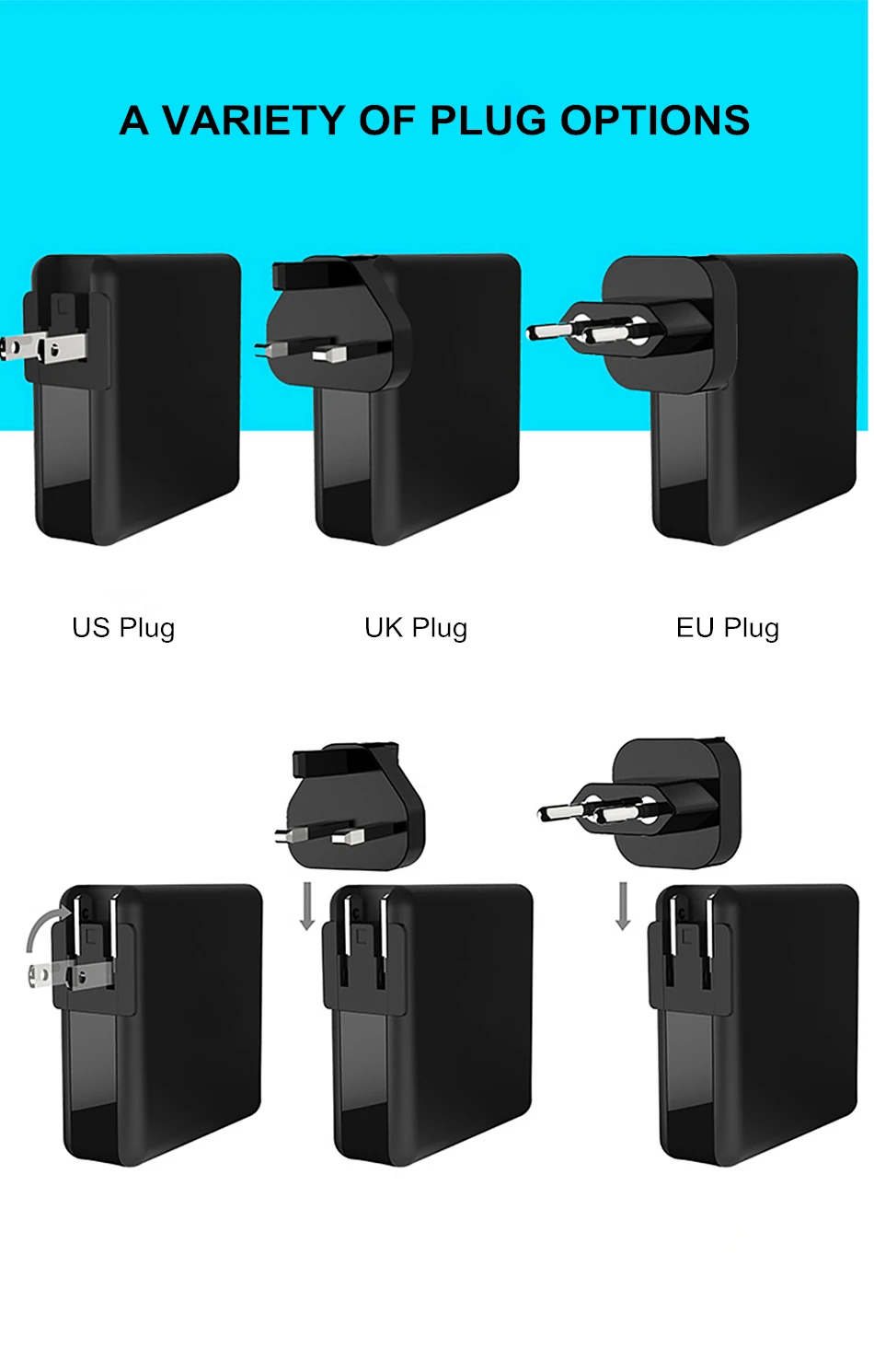 Amstar 61 Вт двойной USB C type-C PD быстрое зарядное устройство для MacBook Pro Air huawei hp ноутбук планшет двойной Quick Charge 3,0 адаптер питания