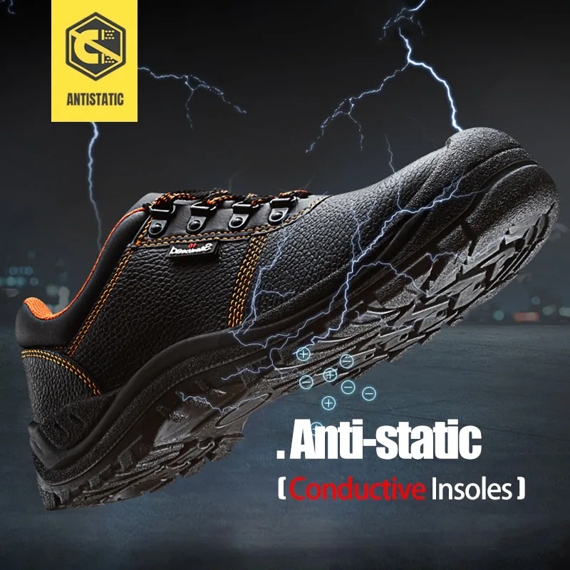 Мужская безопасная обувь Рабочая со стальным носком удобная Легкая