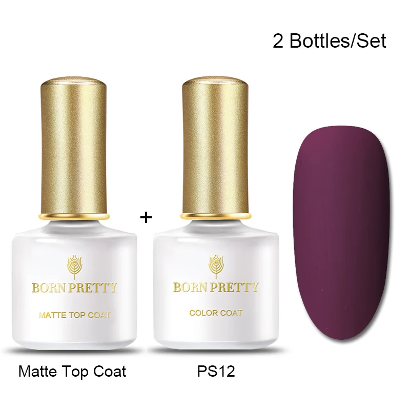 Set 21 BORN PRETTY матовый цвет УФ-гель для ногтей 6 мл черный чистый замочить от УФ-гель для дизайна ногтей лак верхнее Базовое покрытие лак - Цвет: Set 21