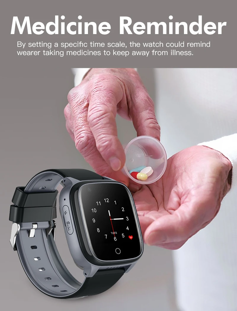 4g video call smart watch elderly parents heart rate blood pressure monitor gps trace fall alarm android phone wristwatch clock free global shipping