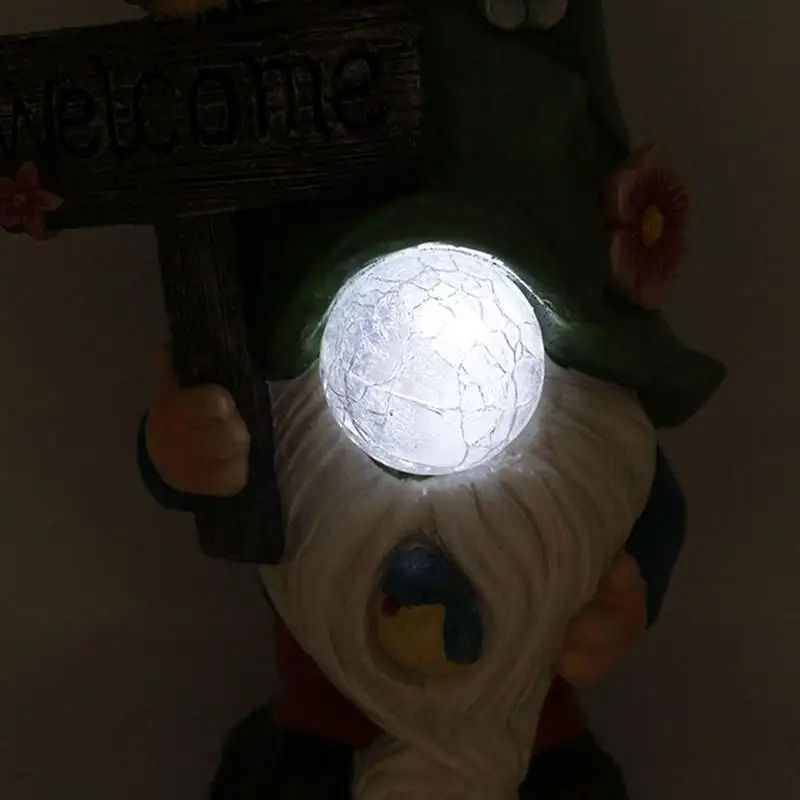 

1pc Solar Power Garden Decoration Resin Dwarf Garden Landscape Lamp Decorative Ornament (Assorted Color)