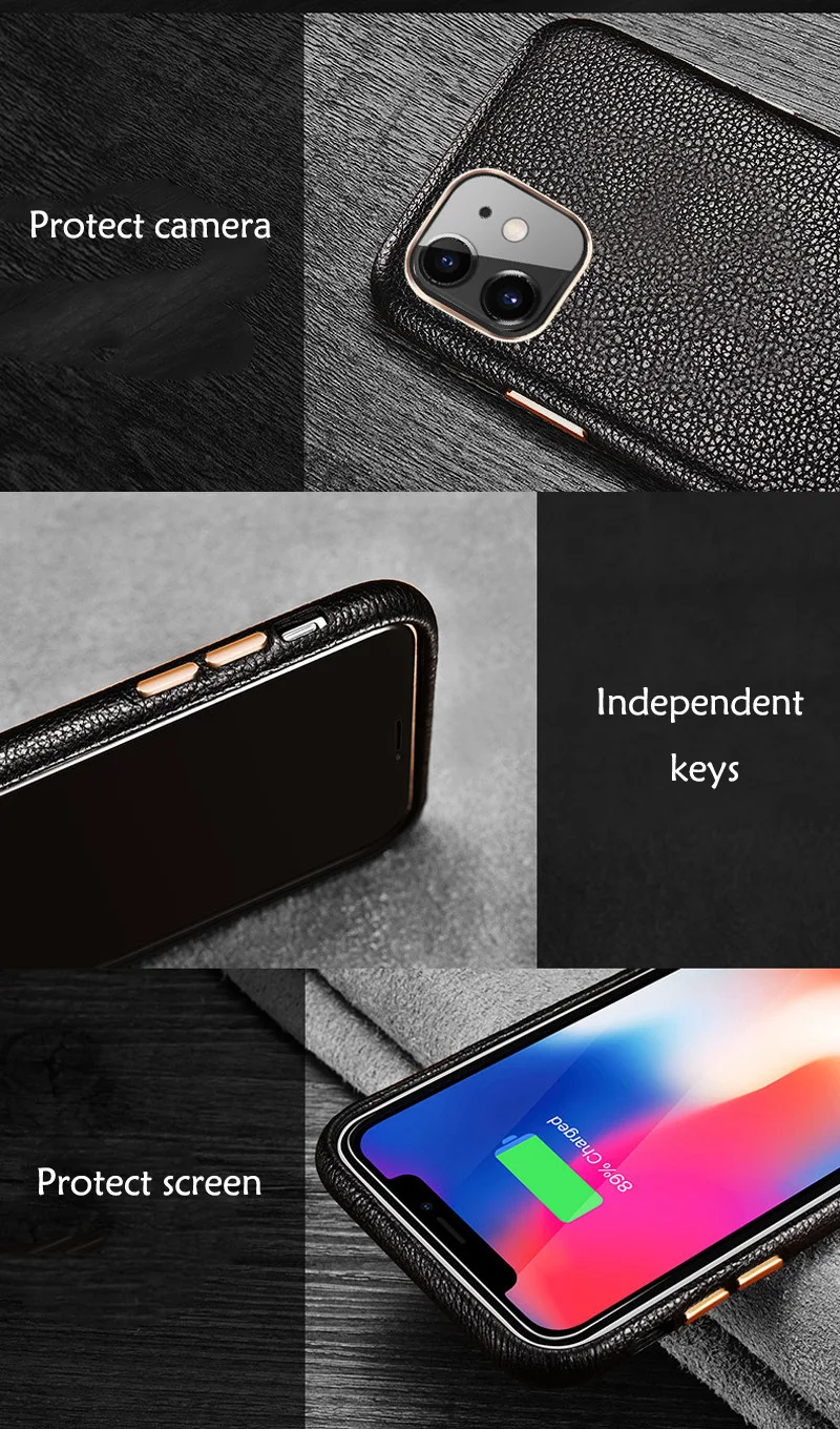 Первый слой из воловьей кожи деловой чехол натуральной для Iphone 11 Pro Max телефона с
