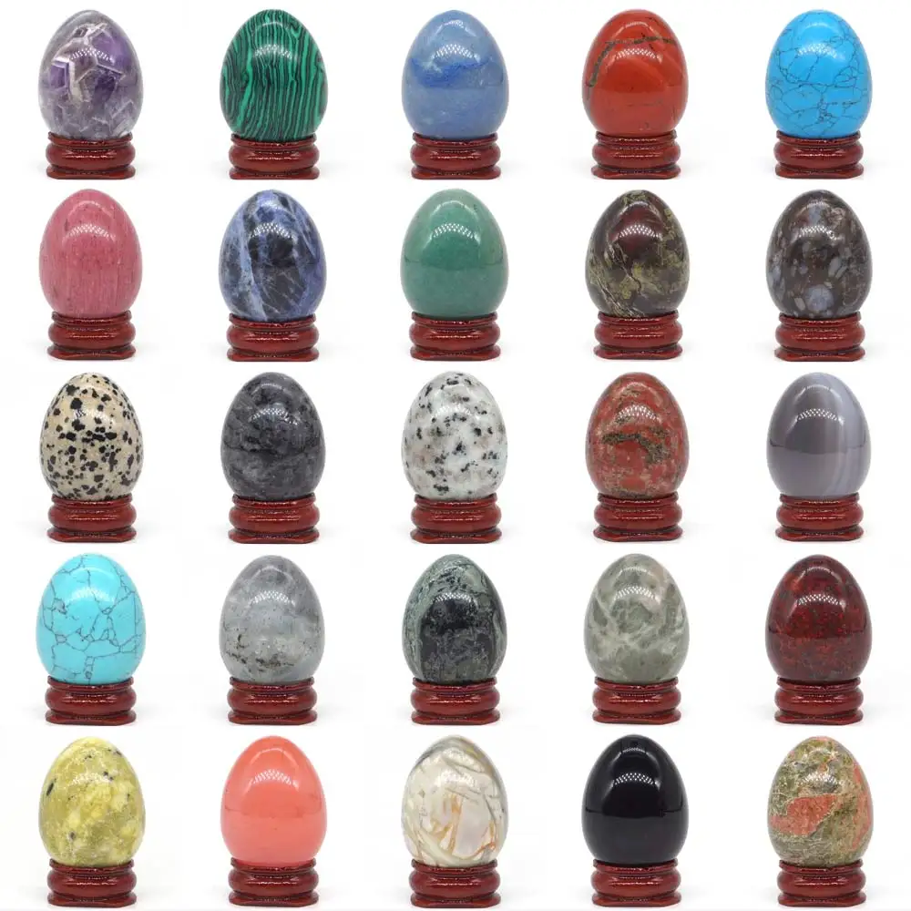 

30x40mm Stone Egg Natural Gemstone Crystals Healing Mineral Ball Home Decoration Accessory Kegel Exercise Massage Yoni Tool Gift
