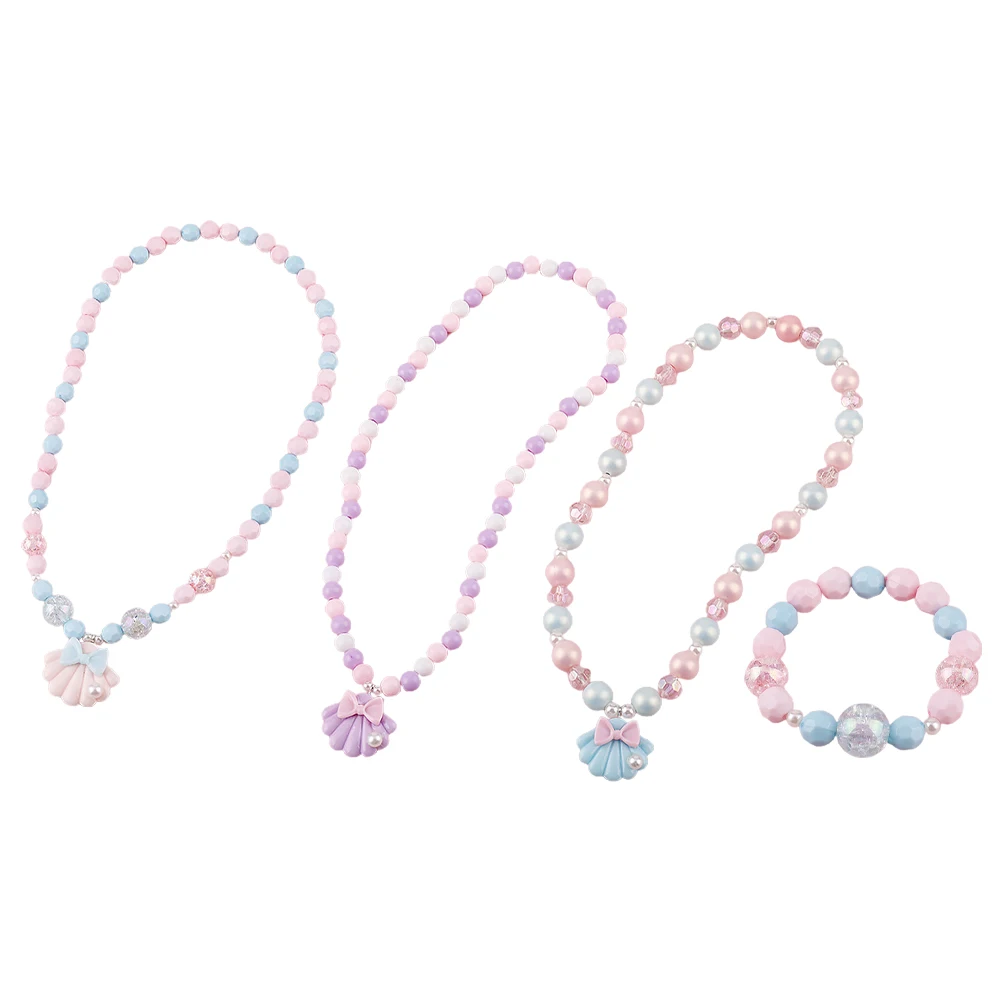 

1 Set/4pcs Bracelet and Necklace Set Beaded Jewelries Kids Necklace Bracelet